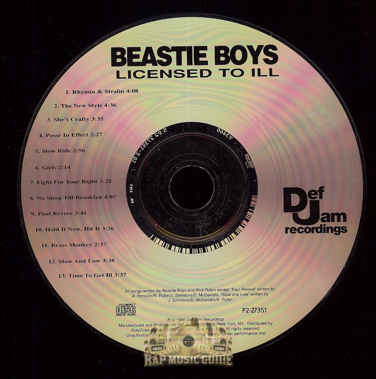 Beastie Boys Licensed To Ill 3rd Press. CD Rap Music Guide